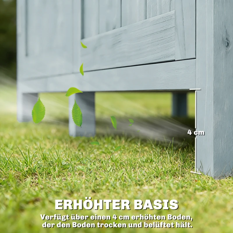 Outsunny Gartenschrank Holz wetterfest Geräteschuppen mit Doppeltür Magnetverschluss für Garten Terrrasse 85 x 54 x 170 cm Grau