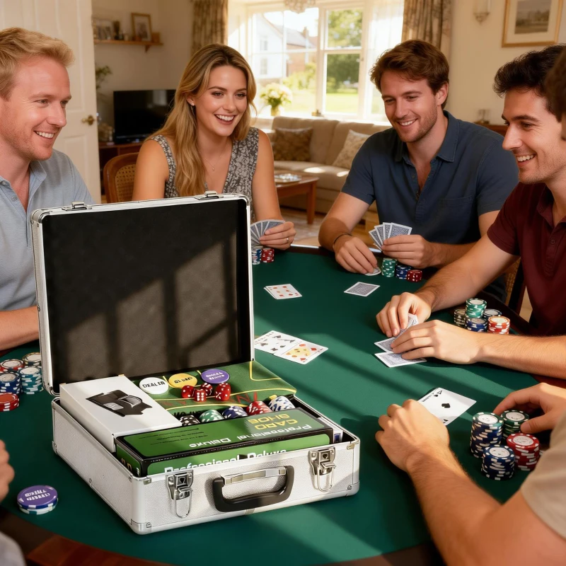 SPORTNOW Maletín de póker set completo 500 fichas, caja en ABS, cartas, dados, crupier, tapete, llaves