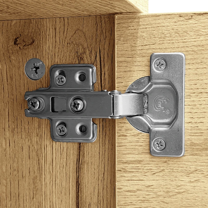 Meuble TV en couleurs contrastées, 200x45x45 cm, Couleur naturelle+Gris