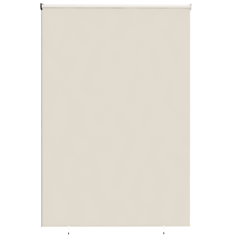 Outsunny Estor enrollable exterior 2,4 x 1,6 m estor opaco vertical protector visual retráctil impermeable, anti-UV30+, crema