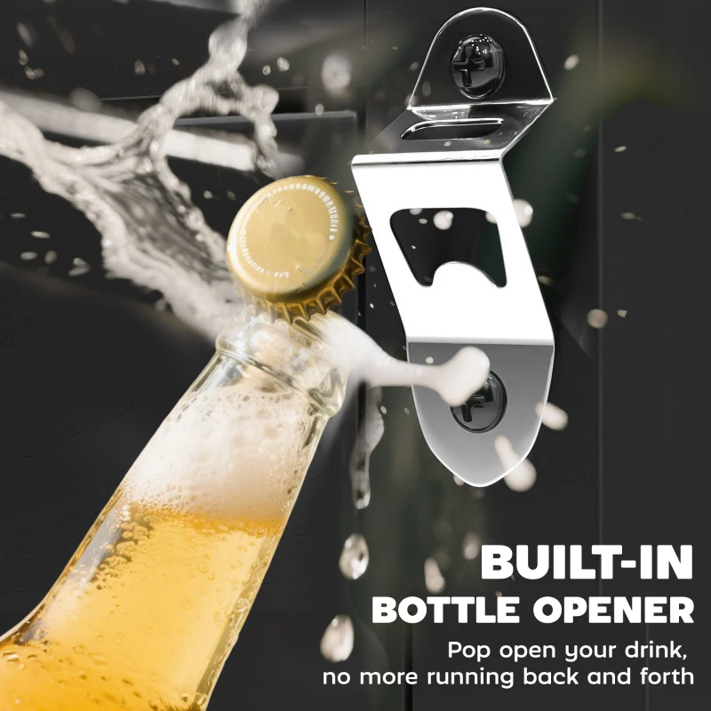 Outsunny Outdoor Grill Cart with Stainless Steel Tabletop, BBQ Table with a Cabinet, Towel Holder, Bottle Opener, Black