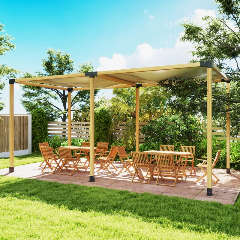 Outsunny 12PCS Pergola Kit, Pergola Brackets with 3-Way & 4-Way Corner Brackets for 9.6 x 9.6 cm (Actual 9.2 x 9.2 cm) Lumber