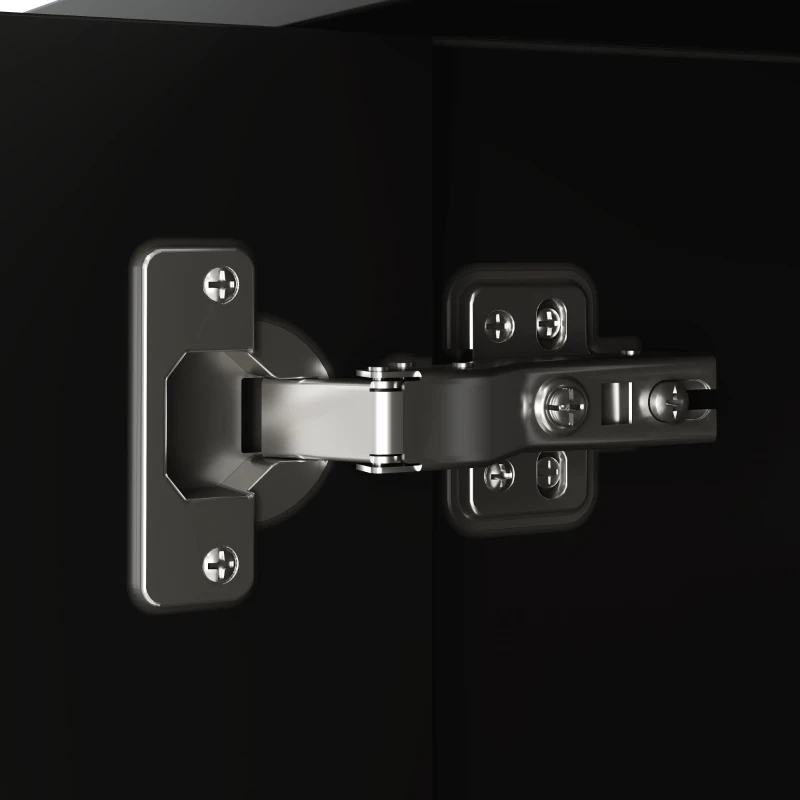 Mobile TV moderno con maniglie e gambe dorate, piedini regolabili, 160x38x44.5 cm, Nero