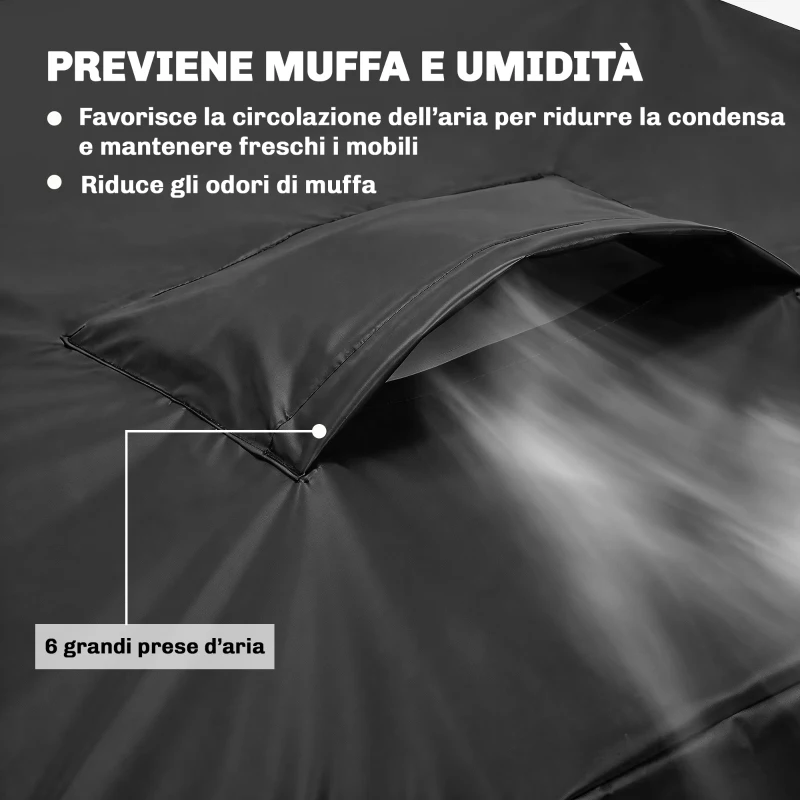 Outsunny Coperture per Mobili da Giardino 4 Pezzi, Impermeabili, Nero