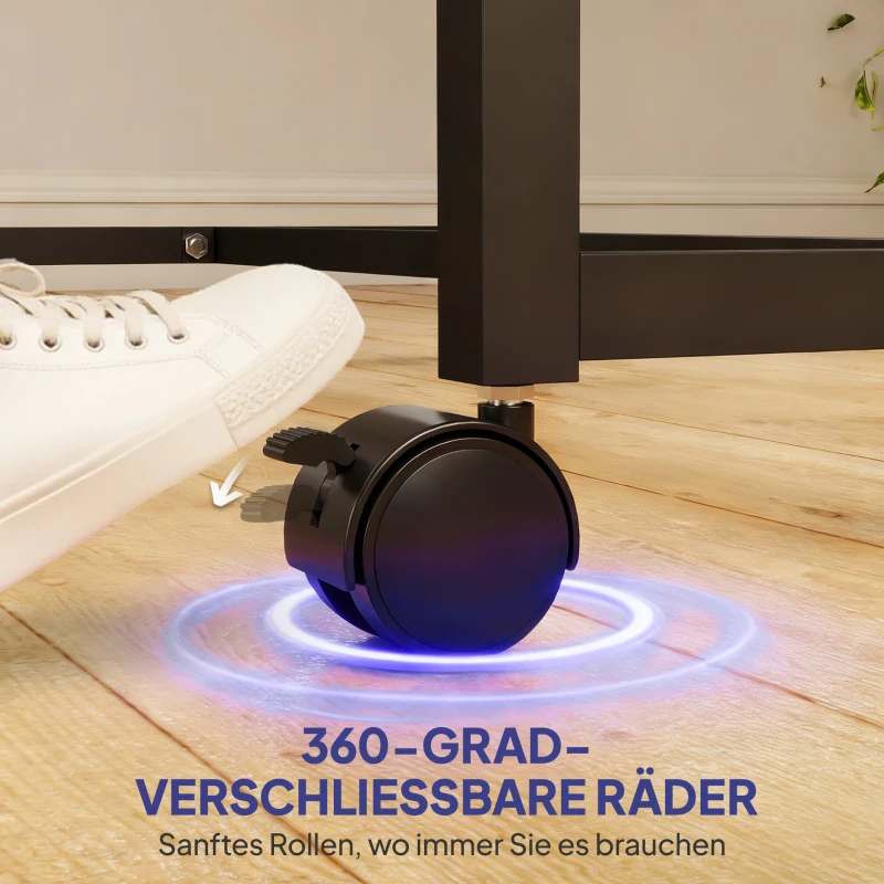 SPORTNOW Tischtennisplatte, klappbar, mobil, 2 Schläger, 3 Bälle, Metallrahmen, 274x152,5x76 cm, Blau