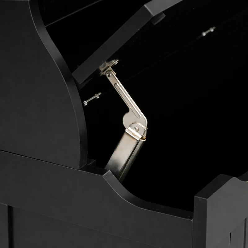 HOMCOM Perchero Zapatero con Banco de Almacenamiento y 5 Ganchos Estilo Moderno 96x34x179,7 cm Negro