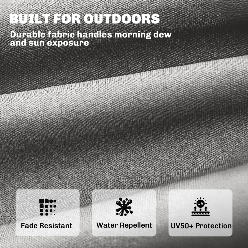 Outsunny Palletkussen Afneembaar Zitkussen met Bevestigingsriemen Palletkussen voor de meeste Ligstoelen 198x65x13cm Lichtgrijs