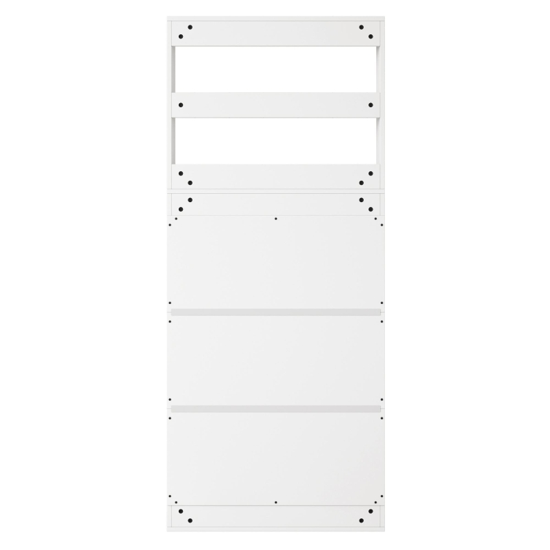 Mobile scarpiera da ingresso con ganci e 3 ante, 70x25x165 cm, Bianco