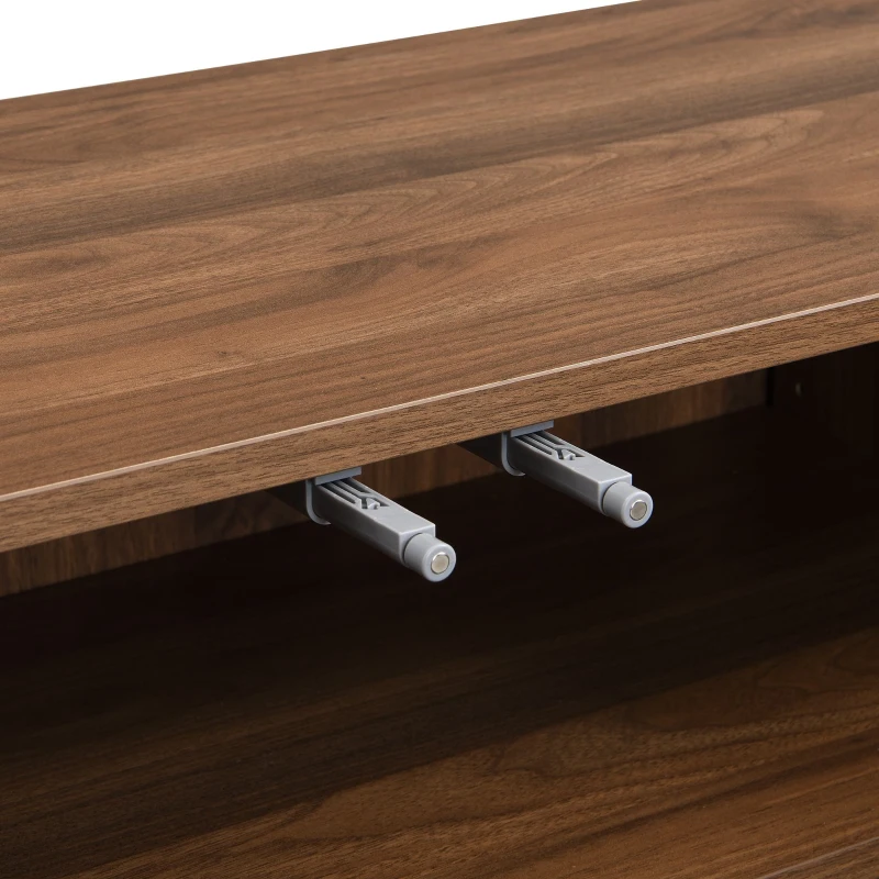 Credenza moderna con 9 ante ondulate, in MDF, 120x35x80 cm, Marrone