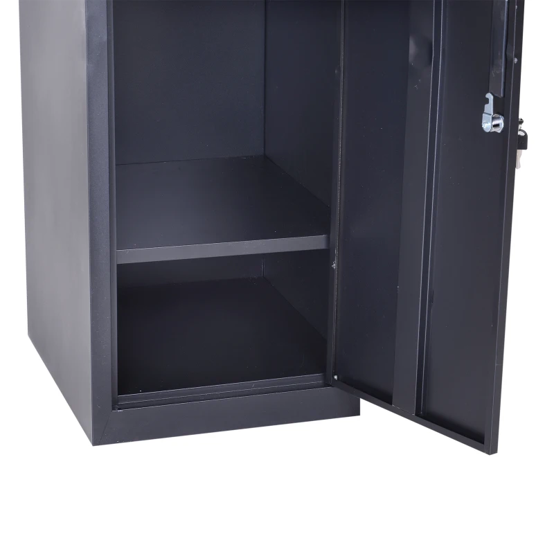 Vinsetto Armoire à casiers à 4 niveaux, casier vestiaire métallique avec 2 portes verrouillables à 2 clés, 38x46x180cm, noir