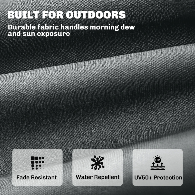 Outsunny Palletkussen Verwijderbaar Zitkussen met Bevestigingsriemen Palletkussen voor de meeste Ligstoelen 198x65x13cm Donkergrijs