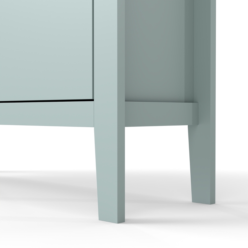 HOMCOM Scarpiera Slim con 2 Cassetti e Ripiani Regolabili per 14 Paia di Scarpe EU44, 80x24x95,5 cm, Verde