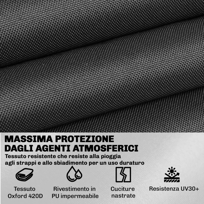 Outsunny Coperture per Mobili da Giardino 4 Pezzi, Impermeabili, Nero