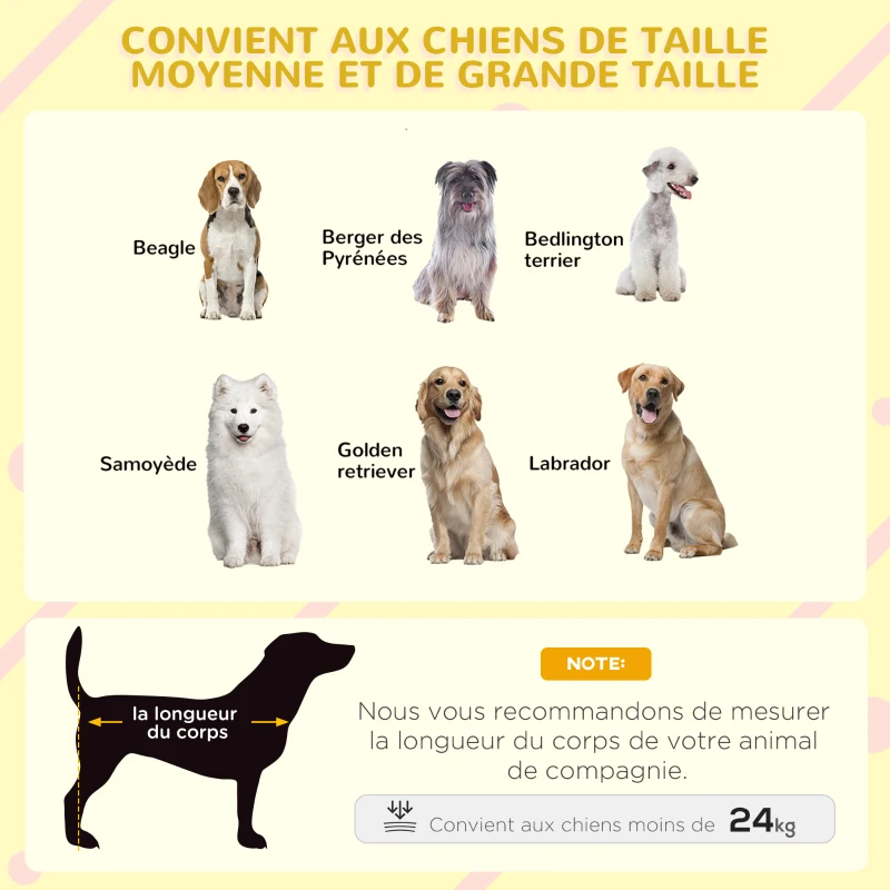 PawHut Niche pour Chien Extérieur avec Terrasse et Toit Bitumé Bois 124 x 112 x 105 cm Gris