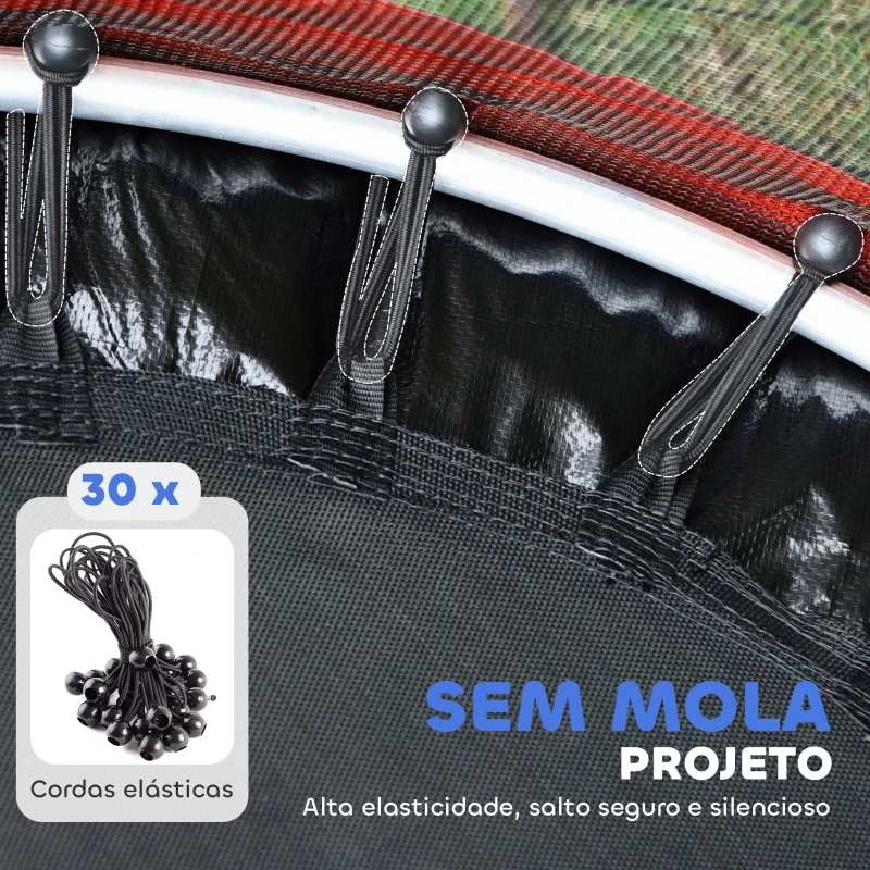 HOMCOM Trampolim Infantil Ø160 cm Trampolim para Crianças de 3-6 Anos com Rede de Segurança Pernas em Forma de L Multicolor