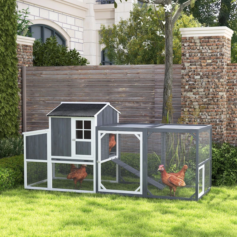 Kurnik 236,5 x 91 x 114 cm z gniazdem, wybieg dla kur