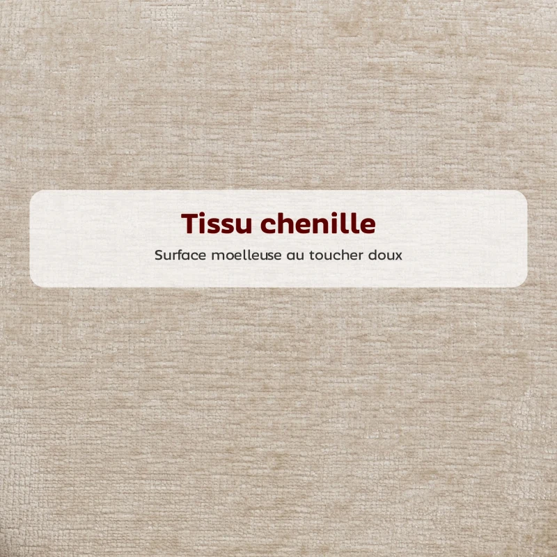 HOMCOM Lot de 2 tabourets de bar, chaises de bar avec repose-pieds et dossier, tissu en chenille, hauteur d'assise 68 cm, beige(m-5)