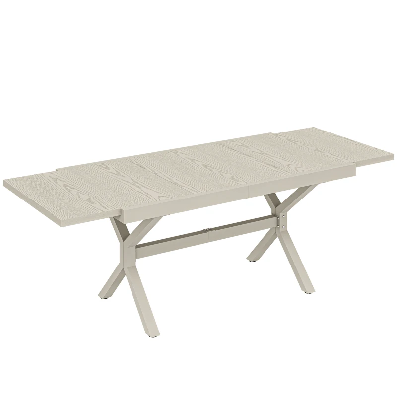 Outsunny Table de Jardin Extensible pour 8-10 Personnes, en Aluminium et Acier, 154/214x85x73 cm, Gris