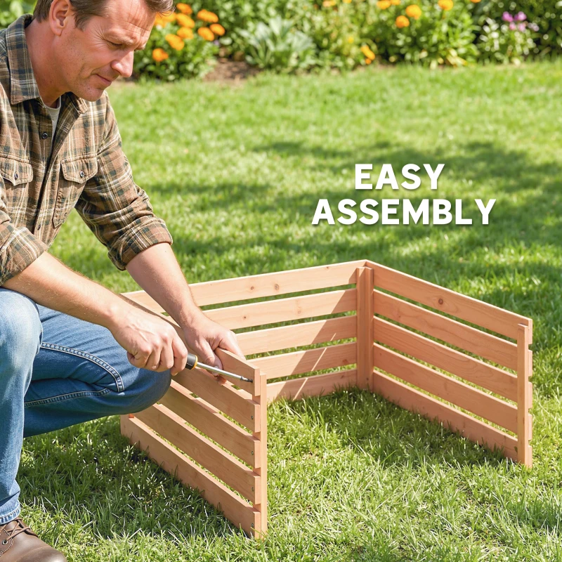 Outsunny Houten robotmaaiergarage met zadeldak, weerbestendig, voor robotmaaiers, 79 x 74 x 54 cm, roodbruin