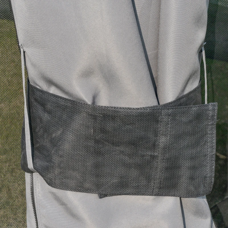 Outsunny 3 x 3(m) Hardtop Gazebo Canopy with Polycarbonate Roof, Aluminium Frame, Permanent Pavilion Garden Gazebo with Netting and Curtains for Patio, Deck, Dark Grey