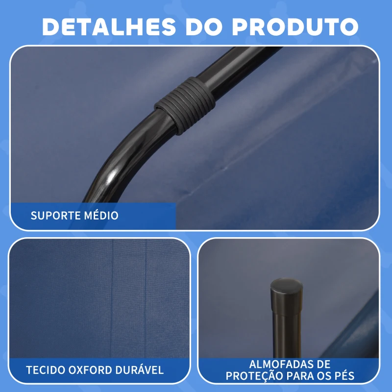 PawHut Cama Elevada para Cães com Tecido Oxford e Estrutura de Metal para Interior e Exterior 92x76x18 cm Azul