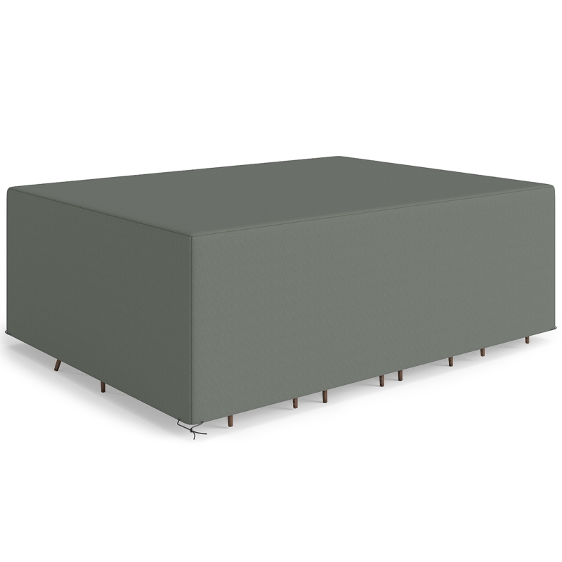 Outsunny Funda para muebles de jardín, funda de salón de jardín impermeable, cortavientos y anti-UV, 275 x 205 x 90 cm, gris