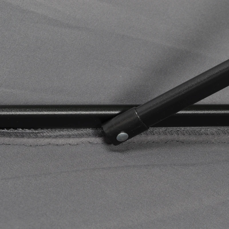 Outsunny Chapéu de Sol para Terraço Exterior com Cobertura Ventilada e Mastro Desmontável de Alumínio para Jardim e Pátio Cinza Escuro