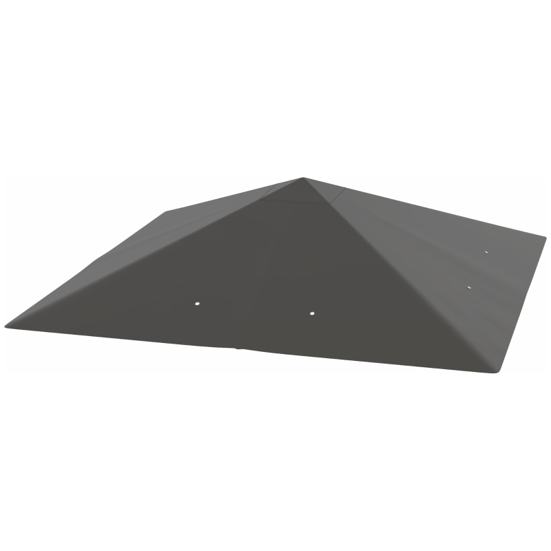 Outsunny Cubierta de repuesto para pabellón 3 x 3 m impermeable Techo de pabellón UPF30+ Funda de repuesto tejido Oxford, 370 g/m², Gris