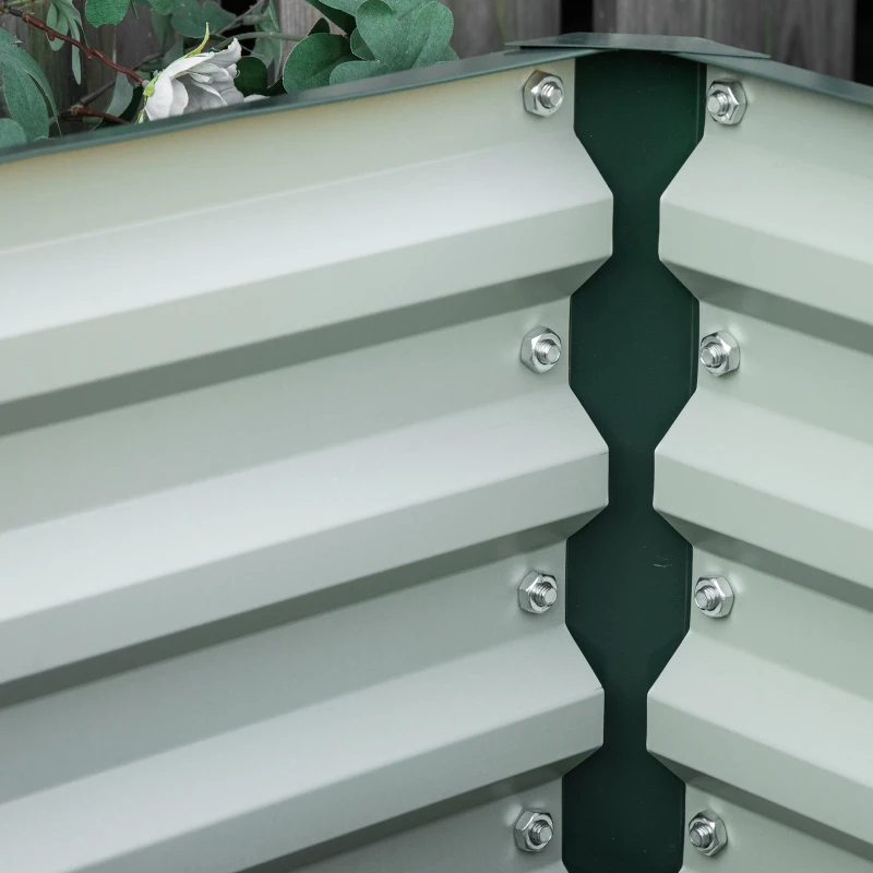 Outsunny Lote de 2 jardineras elevadas, huerto cuadrado de jardín para verduras, flores, acero galvanizado 60 x 60 x 30,5 cm, verde