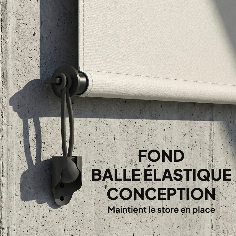 Outsunny Store enrouleur extérieur, store vertical extérieur avec manivelle et cassette en aluminium, 250x160cm, crème