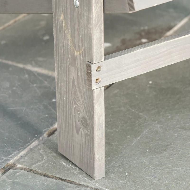 Outsunny Cadeira Adirondack de Madeira Cadeira Adirondack de Jardim com Assento Extra Largo 78x89x88 cm Cinza