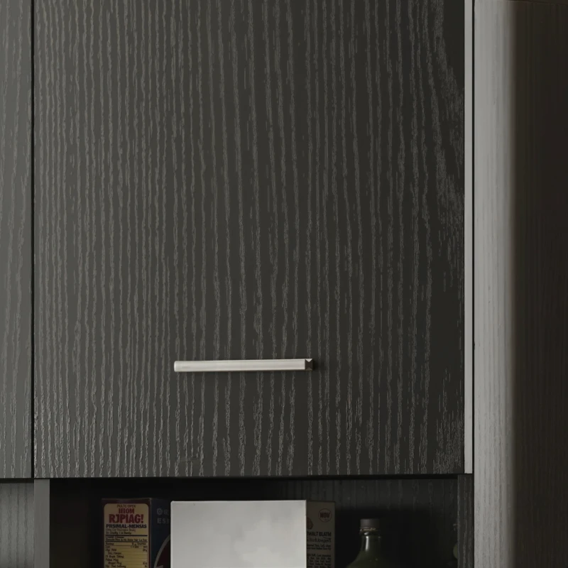 HOMCOM Keukenkast buffetskast met lade soft-close 80x35x180 cm zwart(m-9)