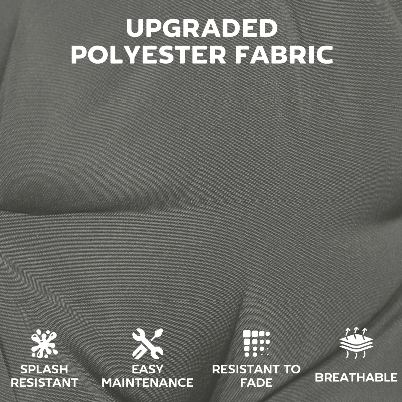 Outsunny 4-delige set stoelkussens 39,5 x 39,5 x 10 cm met banden, anti-slip outdoor indoor zitkussen