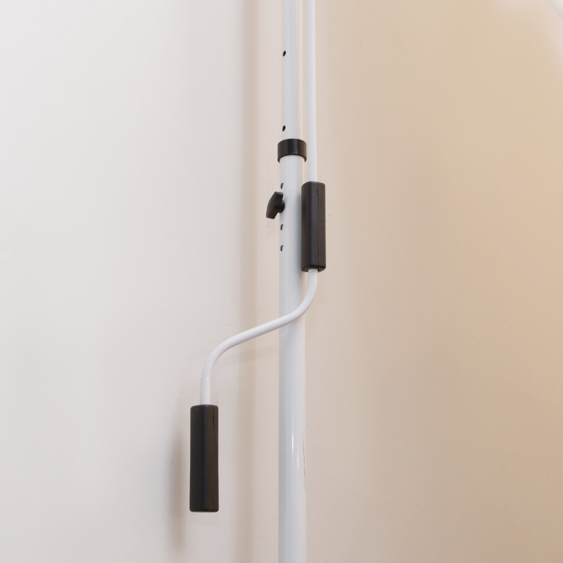 Outsunny Toldo Portátil 3x1,5m Manual Dobrável de Alumínio Altura Regulável com Manivela para Terraço Jardim Amarelo e Branco