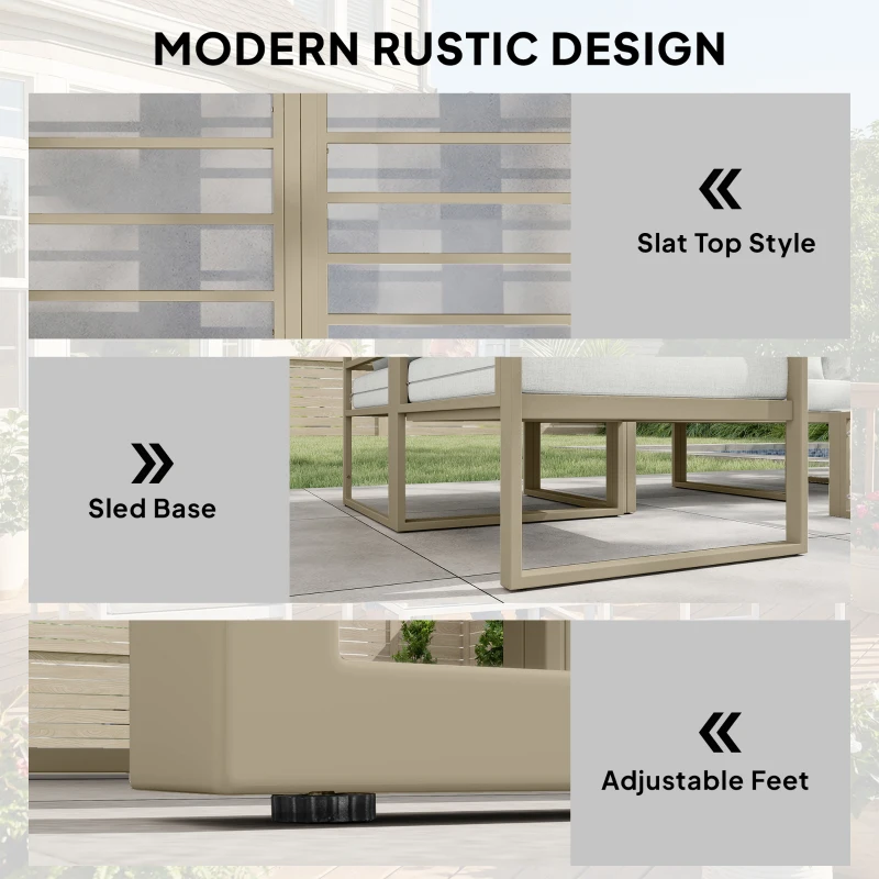 Outsunny 6 Seater Aluminium Garden Furniture Set, Garden Sofa Set with Thick Cushions for Patio and Balcony, Outdoor, White