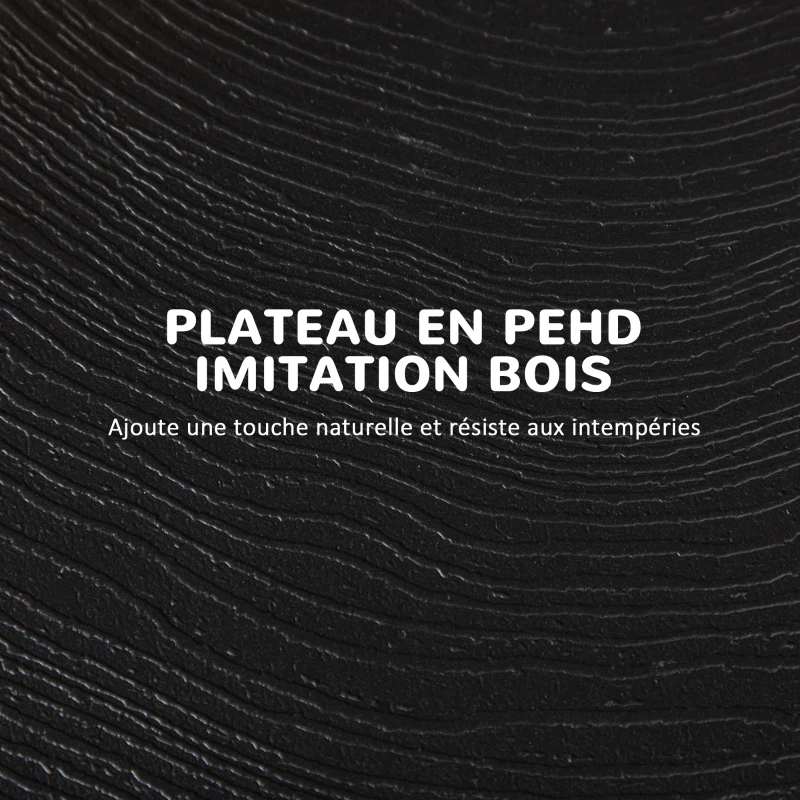 Outsunny Table basse extérieure pour 2 personnes, table de jardin ronde avec structure en acier, Ø 60 x 73H cm, gris foncé