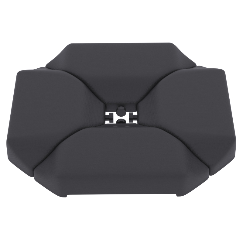 Outsunny Base per Ombrellone con 4 Pezzi, per a Braccio Supporto per Parasole, Riempibile con Acqua 77 kg o Sabbia 100 kg, in HDPE, Nero