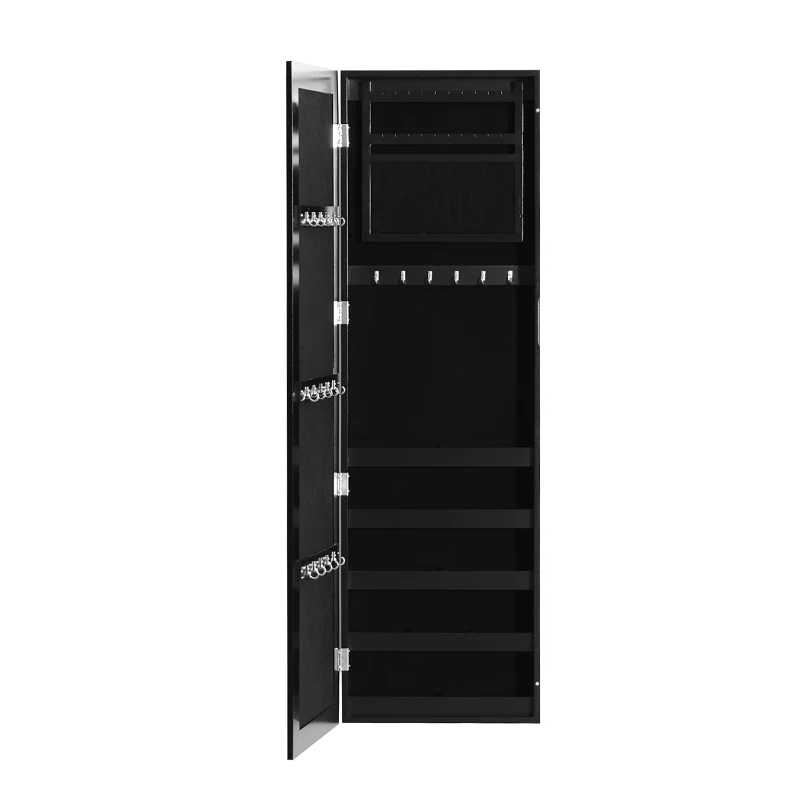 HOMCOM Armoire à Bijoux Noire 37 x 10 x 121 cm
