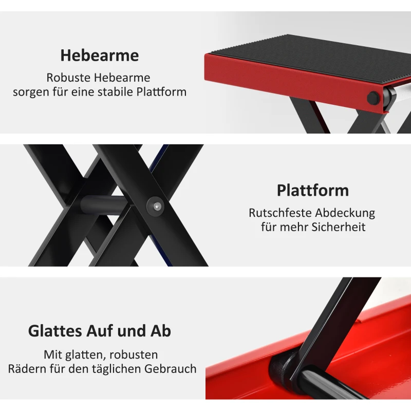 DURHAND Motorradheber 500 kg Belastbar Motorradhebebühne 100-370 mm Höhenverstellbar