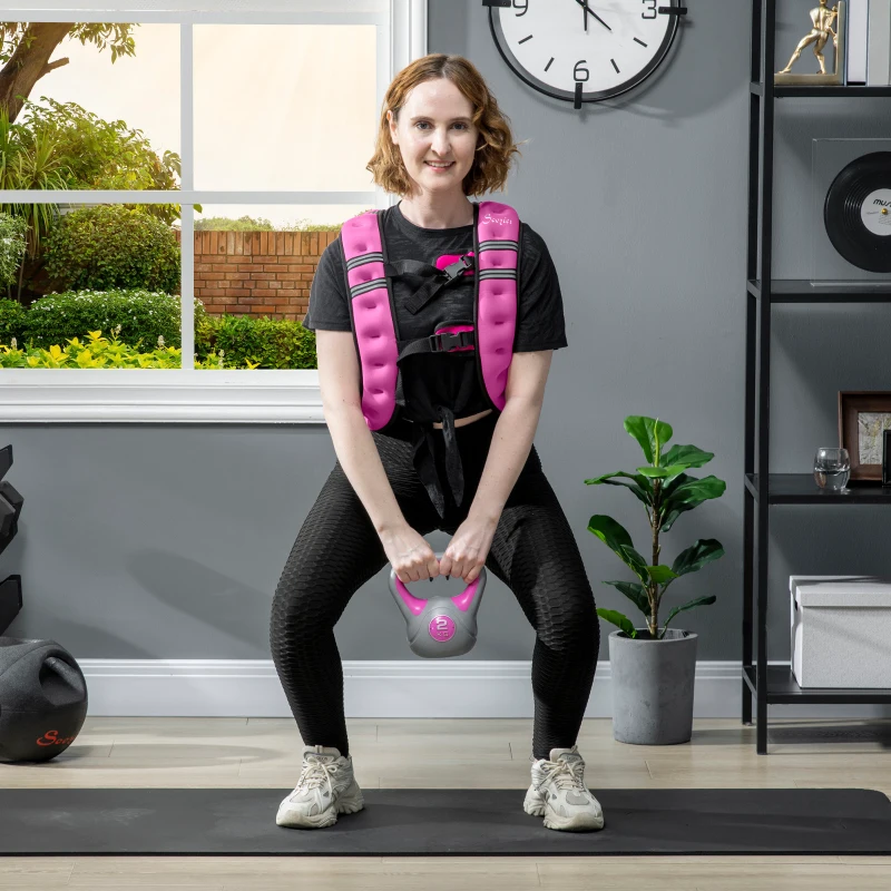 HOMCOM 8KG Weighted Vest, Running Weight Vest with Adjustable Strap, Convenient Pocket and Reflective Strips for Men and Women