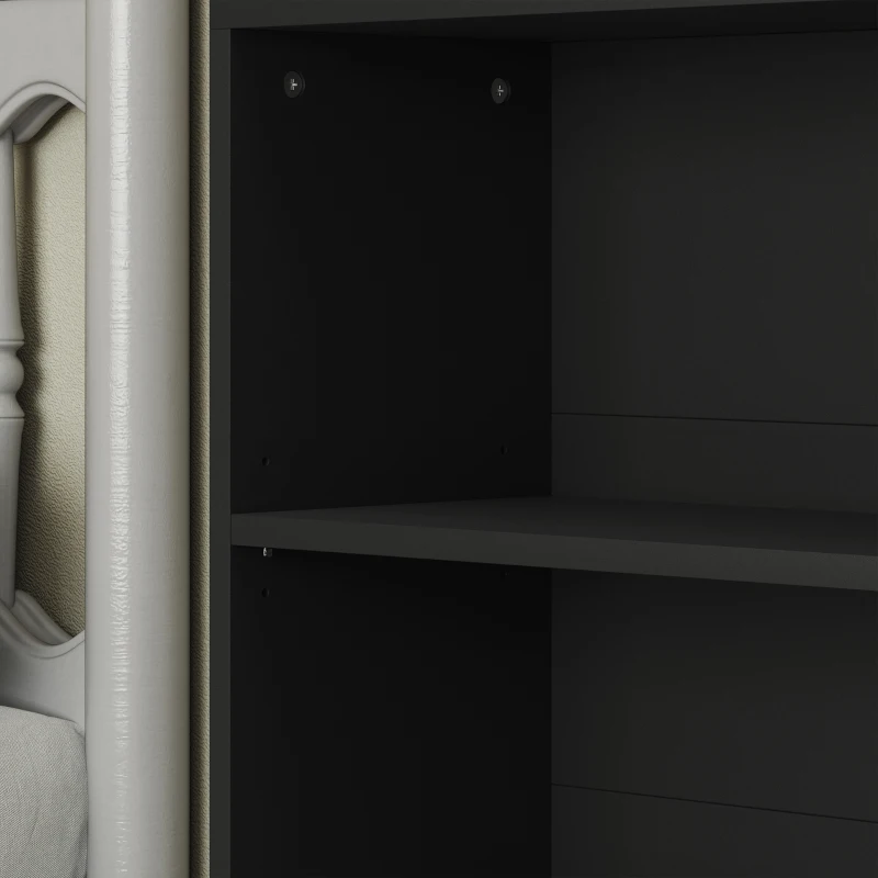 HOMCOM Libreria contenitore a 6 livelli con mensole regolabili, 60x24x158,5 cm, Nero