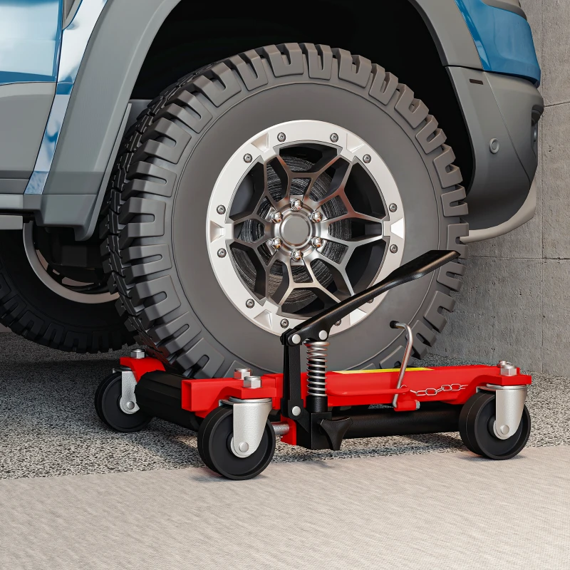 HOMCOM Pack de 2 carros de manutención para coche capacidad 680kg carro de desplazamiento ancho neumático 22,8cm 56x54x19,5cm, negro