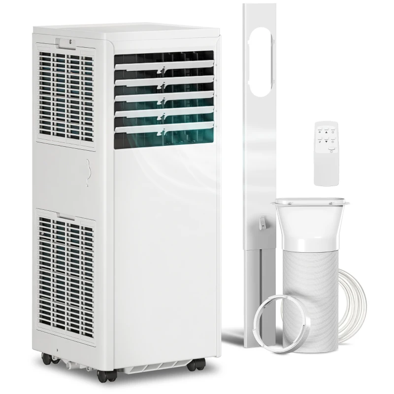 HOMCOM Climatiseur mobile 9000 BTU, climatiseur portable 4 en 1, refroidissement, déshumidificateur, ventilateur, mode nuit