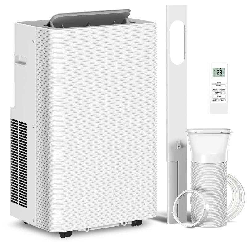 HOMCOM Climatiseur mobile 12000 BTU, climatiseur portable 4 en 1, refroidissement, déshumidificateur, ventilateur, mode nuit