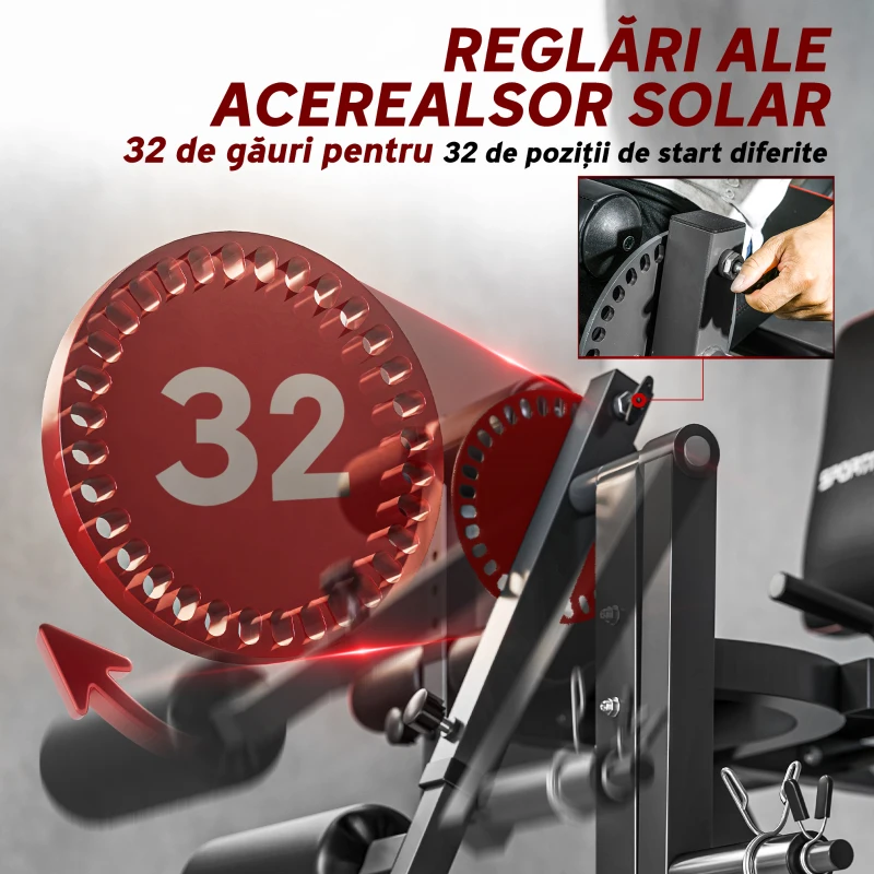 SPORTNOW Aparat pentru gambe cu spătar și perne reglabile, din oțel, plastic și EVA, 100x90x105 cm, gri și negru