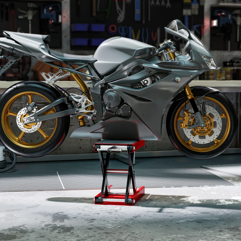 DURHAND Motorradheber 500 kg Belastbar Motorradhebebühne 100-370 mm Höhenverstellbar