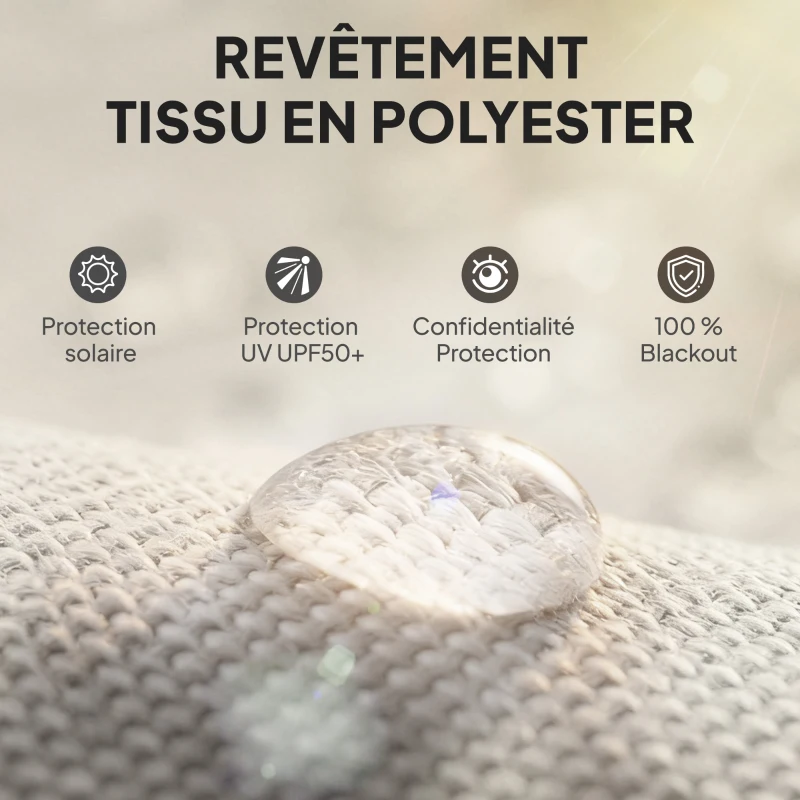 Outsunny Store enrouleur extérieur, store vertical extérieur avec manivelle et cassette en aluminium, 250x160cm, crème