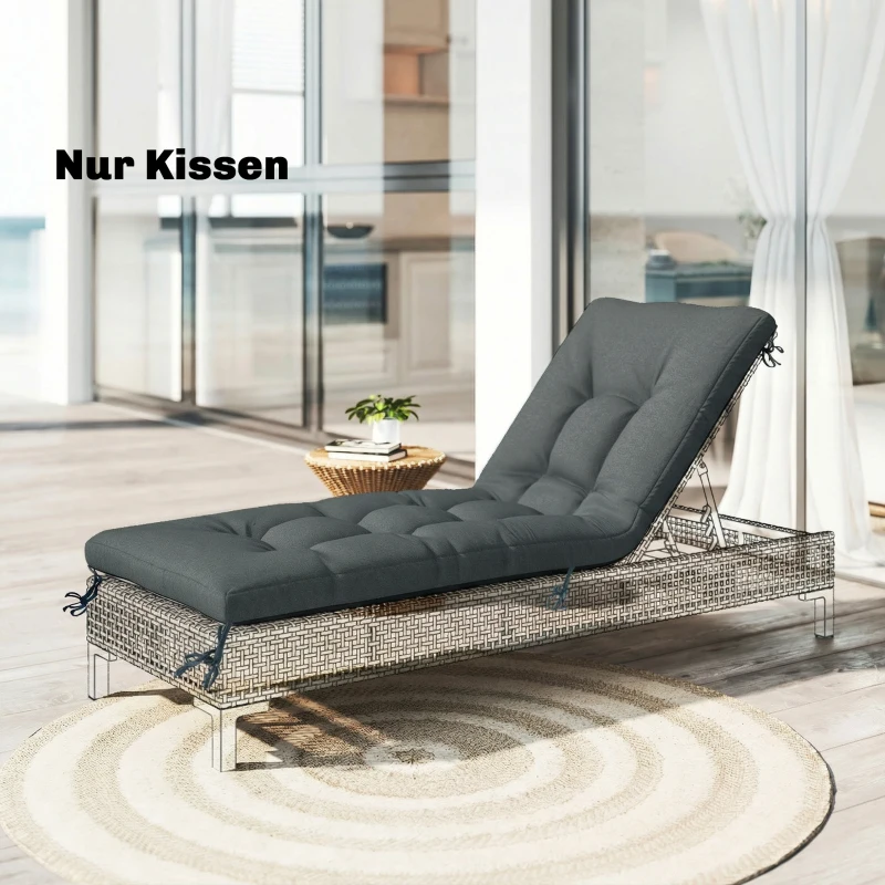 Outsunny Cuscino per pallet sfoderabile con cinghie, 198x65x13 cm, Grigio scuro