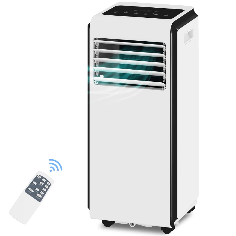 HOMCOM Portable Air Conditioner 7000 BTU, 4-in-1 Air Conditioning Unit with Cooling, Dehumidifier, Fan, Sleep Mode, White