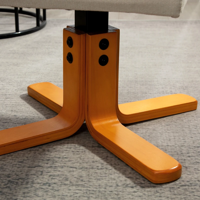 HOMCOM Fotoliu de masaj cu funcție de culcare și taburet, 145° de înclinare, Poliester, 80 x 86 x 99 cm, Crem